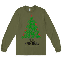 Army Green hawaiian christmas tree mele kalikimaka hawaii tropical t shirt Long Sleeve Tee - linhVisuals