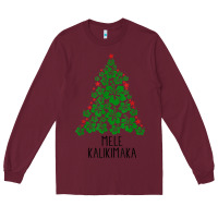 Burgundy hawaiian christmas tree mele kalikimaka hawaii tropical t shirt Long Sleeve Tee - linhVisuals