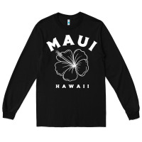 Black hawaii flower for women hibiscus maui hawaii t shirt Long Sleeve Tee - linhVisuals