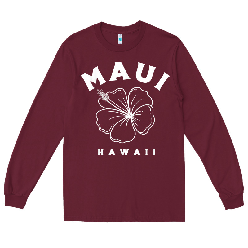 Hawaii Flower For Women Hibiscus Maui Hawaii T Shirt Long Sleeve Tee by linhVisuals | Teevron