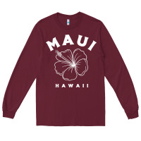 Burgundy hawaii flower for women hibiscus maui hawaii t shirt Long Sleeve Tee - linhVisuals