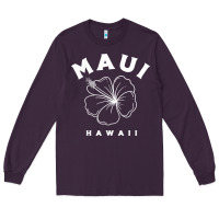 Plum hawaii flower for women hibiscus maui hawaii t shirt Long Sleeve Tee - linhVisuals