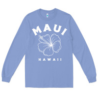 Colony Blue hawaii flower for women hibiscus maui hawaii t shirt Long Sleeve Tee - linhVisuals