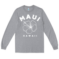 Heather Grey hawaii flower for women hibiscus maui hawaii t shirt Long Sleeve Tee - linhVisuals