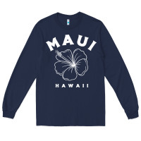 Navy hawaii flower for women hibiscus maui hawaii t shirt Long Sleeve Tee - linhVisuals