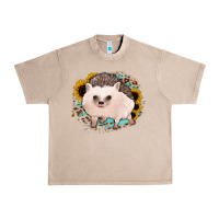 Hedgehog With Sunflowers And Leopard Urban Heavy Tee | Teevron