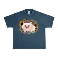 Midnight Navy hedgehog with sunflowers and leopard Urban Heavy Tee - Jasminsmagicworld