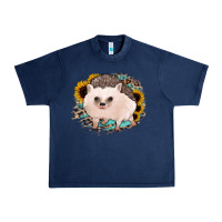 Navy hedgehog with sunflowers and leopard Urban Heavy Tee - Jasminsmagicworld