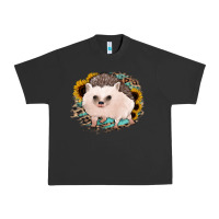 Pigment Black hedgehog with sunflowers and leopard Urban Heavy Tee - Jasminsmagicworld