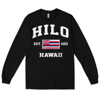 Black hilo hawaii hi vintage state athletic style t shirt Long Sleeve Tee - linhVisuals
