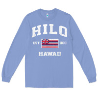 Colony Blue hilo hawaii hi vintage state athletic style t shirt Long Sleeve Tee - linhVisuals