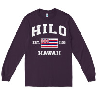 Plum hilo hawaii hi vintage state athletic style t shirt Long Sleeve Tee - linhVisuals