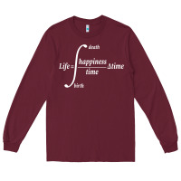 Burgundy math teacher integral of life happiness time geeky math Long Sleeve Tee - linhVisuals