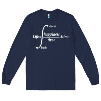 Navy math teacher integral of life happiness time geeky math Long Sleeve Tee - linhVisuals