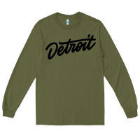 Army Green DETROIT Long Sleeve Tee - linhVisuals