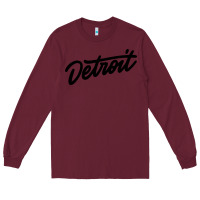 Burgundy DETROIT Long Sleeve Tee - linhVisuals