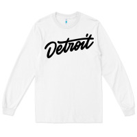 White DETROIT Long Sleeve Tee - linhVisuals
