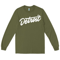 Army Green DETROIT Long Sleeve Tee - linhVisuals