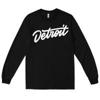 Black DETROIT Long Sleeve Tee - linhVisuals