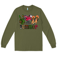 Army Green peace love summer Long Sleeve Tee - CowhideDigitalArt