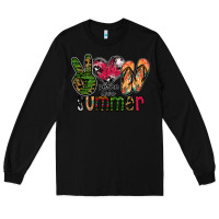 Black peace love summer Long Sleeve Tee - CowhideDigitalArt