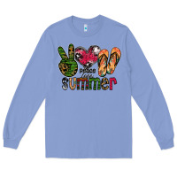 Colony Blue peace love summer Long Sleeve Tee - CowhideDigitalArt