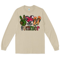 Mushroom peace love summer Long Sleeve Tee - CowhideDigitalArt