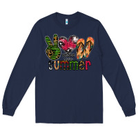 Navy peace love summer Long Sleeve Tee - CowhideDigitalArt