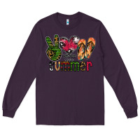 Plum peace love summer Long Sleeve Tee - CowhideDigitalArt