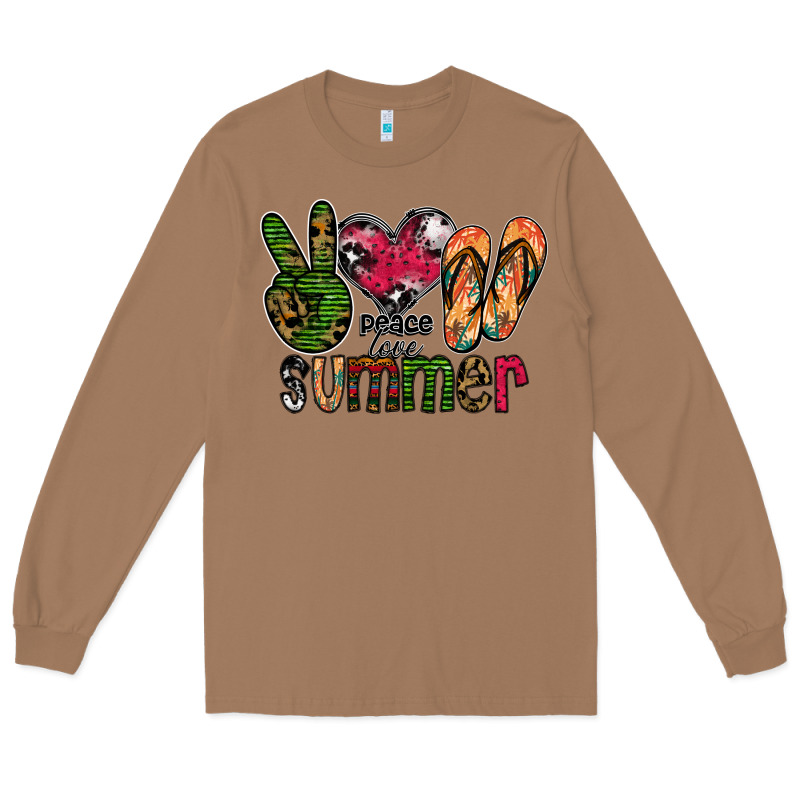 Peace Love Summer Long Sleeve Tee by CowhideDigitalArt | Teevron