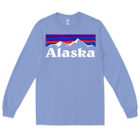 Colony Blue alaska retro vintage mountains & outdoors wilderness state Long Sleeve Tee - linhVisuals