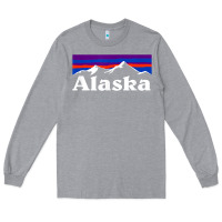 Heather Grey alaska retro vintage mountains & outdoors wilderness state Long Sleeve Tee - linhVisuals