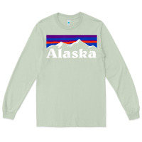 Matcha alaska retro vintage mountains & outdoors wilderness state Long Sleeve Tee - linhVisuals