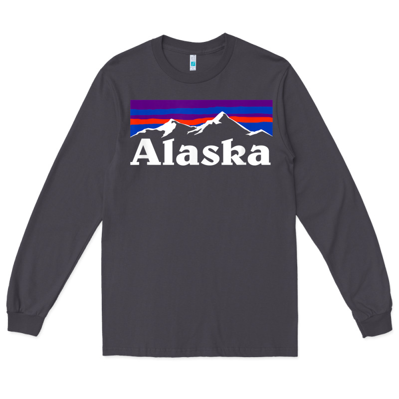 Alaska Retro Vintage Mountains & Outdoors Wilderness State Long Sleeve Tee by linhVisuals | Teevron