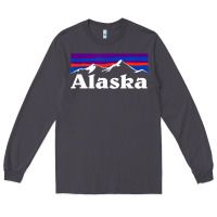 Smoke alaska retro vintage mountains & outdoors wilderness state Long Sleeve Tee - linhVisuals