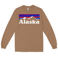 Toasted Coconut alaska retro vintage mountains & outdoors wilderness state Long Sleeve Tee - linhVisuals