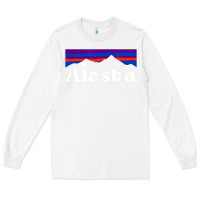 White alaska retro vintage mountains & outdoors wilderness state Long Sleeve Tee - linhVisuals