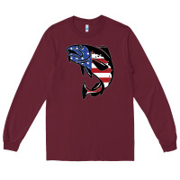 Burgundy american cod fish design fishing lover fisherman usa premium Long Sleeve Tee - linhVisuals