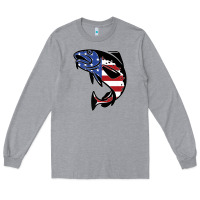 Heather Grey american cod fish design fishing lover fisherman usa premium Long Sleeve Tee - linhVisuals