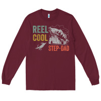 Burgundy mens reel cool step dad fishing funny fathers day Long Sleeve Tee - linhVisuals