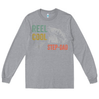 Heather Grey mens reel cool step dad fishing funny fathers day Long Sleeve Tee - linhVisuals