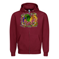 Burgundy mardi gras mask king cake Zipper Hoodie - RanaPortraitStore