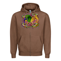 Chestnut mardi gras mask king cake Zipper Hoodie - RanaPortraitStore