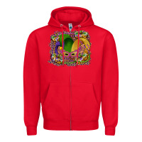 Red mardi gras mask king cake Zipper Hoodie - RanaPortraitStore