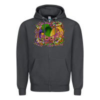 Smoke mardi gras mask king cake Zipper Hoodie - RanaPortraitStore