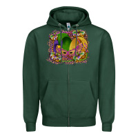 Sports Green mardi gras mask king cake Zipper Hoodie - RanaPortraitStore