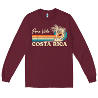 Burgundy costa rica retro beach vacation costa rica souvenir beach t shirt Long Sleeve Tee - linhVisuals