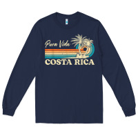 Navy costa rica retro beach vacation costa rica souvenir beach t shirt Long Sleeve Tee - linhVisuals