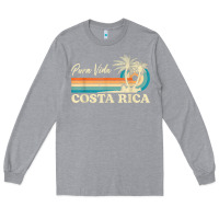 Heather Grey costa rica retro beach vacation costa rica souvenir beach t shirt Long Sleeve Tee - linhVisuals
