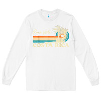 White costa rica retro beach vacation costa rica souvenir beach t shirt Long Sleeve Tee - linhVisuals